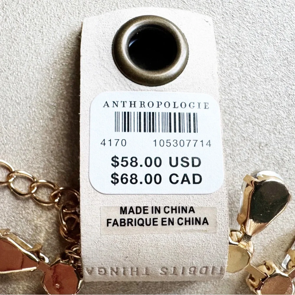 Anthropologie Clear Rhinestone Teardrop Necklace - Picture 12 of 16